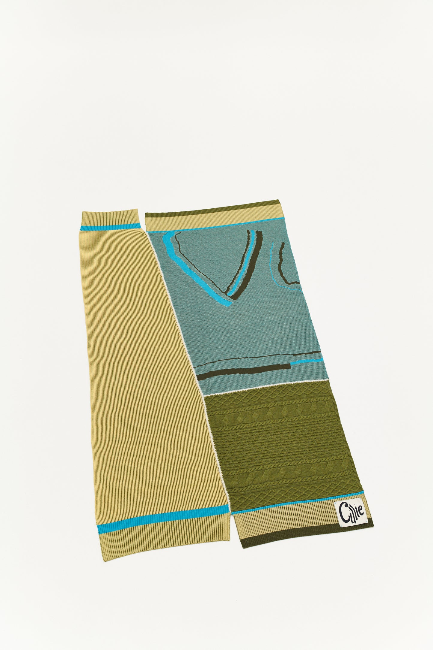 Knitted Patchwork Throw | Seaweed